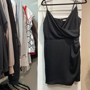 Abercrombie & Fitch Satin Ruched Wrap Dress